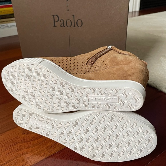 Linea Paolo “Felicia” Tan Suede Wedge Sneaker Shoe - Picture 2 of 5